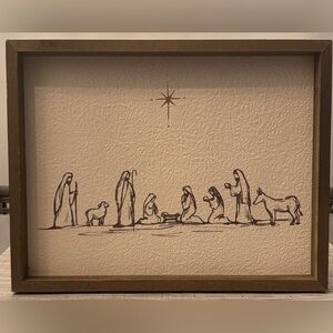 Christmas Nativity With Bethlehem Star Framed Christmas Wall Art. New.
